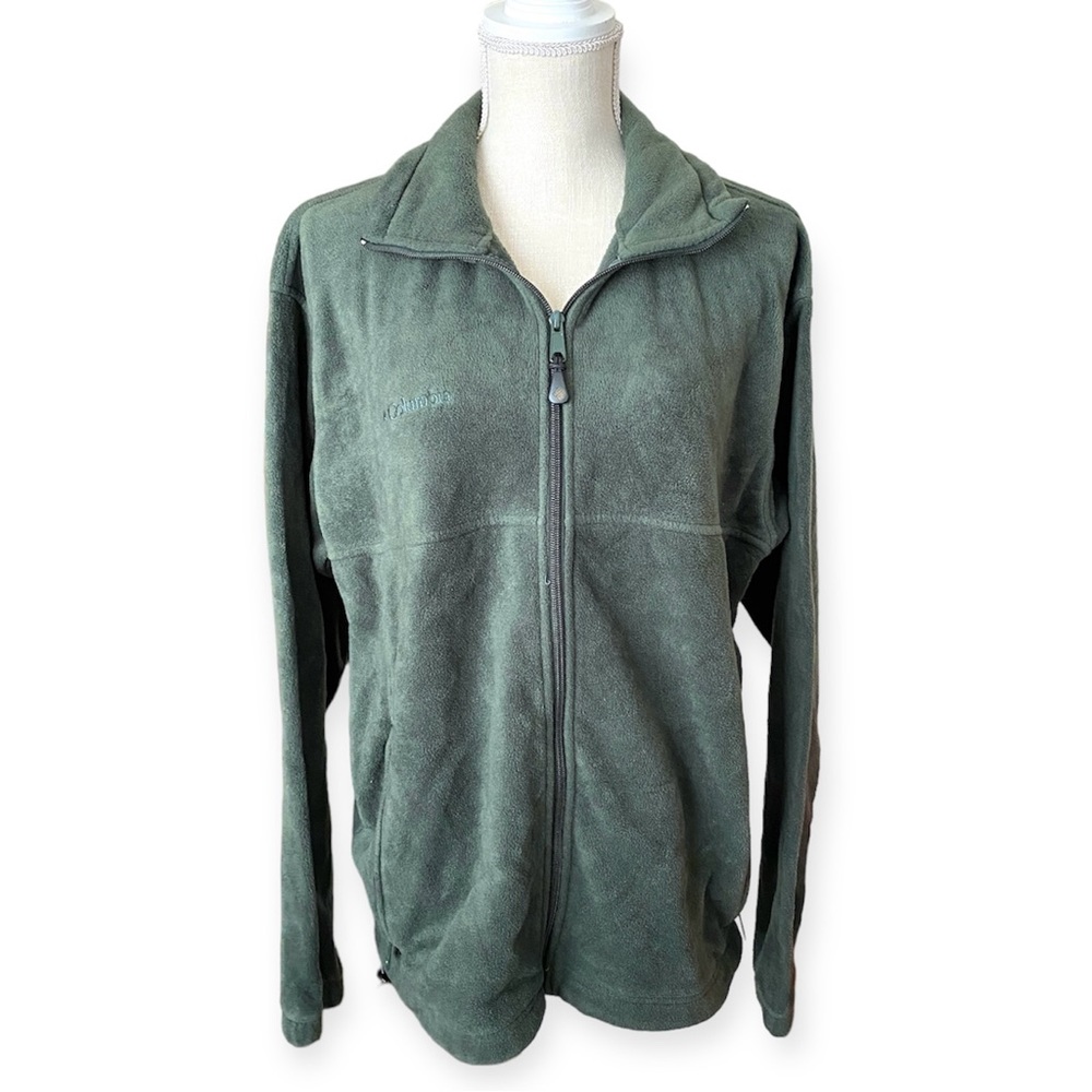Columbia Green Fleece Zip Up Jacket Men’s L